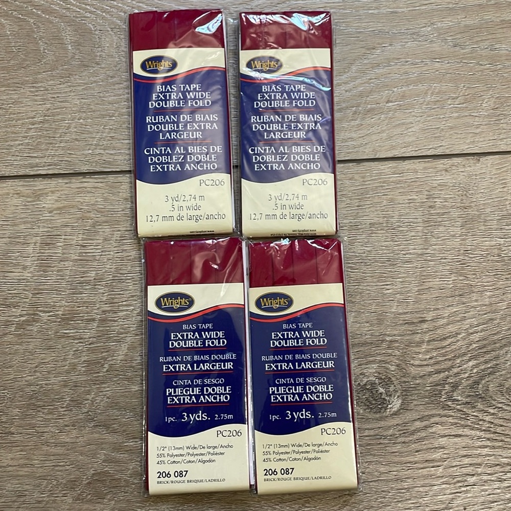 Wrights 1/2” bias tape brick red